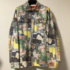 EDEN+++ ペーズリー　バンダナ柄　プリントデニムジャケット　XL