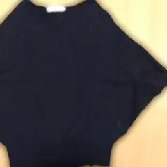 AMERICAN HOLIC 変形ブラック五分袖ニットトップス