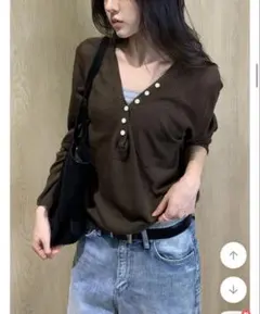 뉴코이 Vネックニット　blackup musinsa ohotoro zara
