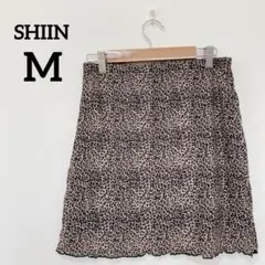 美品✨SHEIN シーイン M レオパード柄 ミニスカート ウエストゴム