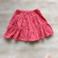 プチバトー 3ans/94cm コーデュロイ ティアードスカート ピンク