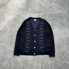 WHO'S WHO gallery 花柄　カーディガン　ブラック　黒