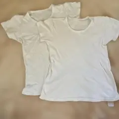 ホワイト コットン 半袖 アンダーシャツイオントップバリュー2枚セット140