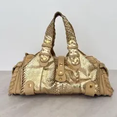 Chloe Silverado Gold Python Handbag