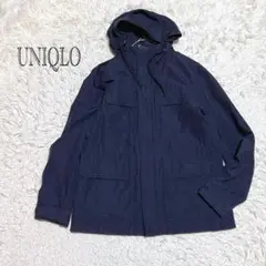 ユニクロ　マウンテンパーカー　ジャケット　メンズM ネイビー　フード付き　防風