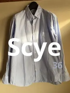 【Scye】サイ　ベーシック長袖シャツ ブルー36日本製のサムネイル