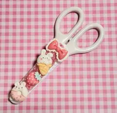 ホイップデコ はさみ うさぎ いちご パール ピンク