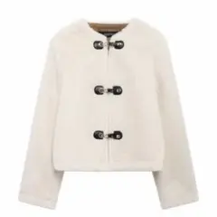 ZARA ファージャケット　ホワイト　ムートンジャケット