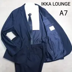 【IKKA LOUNGE】イッカラウンジ　千鳥格子柄　ビジネススーツ　ネイビー