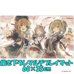 儒烏風亭 らでん】ミュシャ風 プレイマット ラバーマット ホロライブ