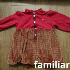 美品　ファミリア　長袖ワンピース　80cm