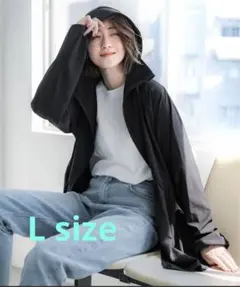 coca UPF50+ 黒 UVカットギャザーパーカー