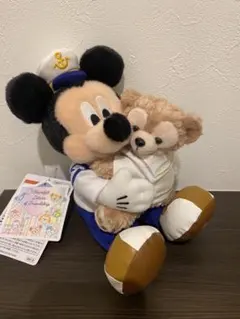 ぬいぐるみバッジ　ミッキー　ダッフィー　ハートフェルトレターズオブフレンドシップ