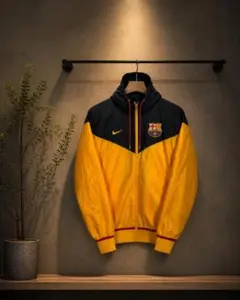 NIKE バルセロナ ナイロンジャケット 黄黒 Mサイズ