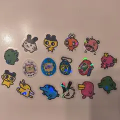 たまごっち　オーロラホログラム　クリアフレークシール　16枚セット　コンプリート