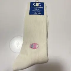 Champion ホワイトリブソックス