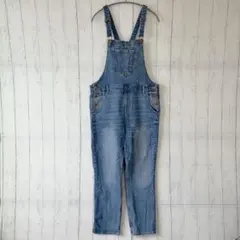 オールドネイビー デニム サロペット ストレート XL 青 綿 休日お出かけのサムネイル