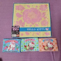 HELLO KITTY 花柄タオルとポケットティッシュセット