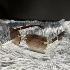 リムレス サングラス ブラウン 木目調 GACKTのサムネイル