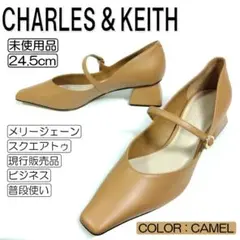 【未使用品】 チャールズアンドキース パンプス メリージェーン キャメルのサムネイル