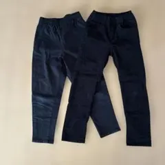 キッズ　ロングパンツ黒　2枚　130と140cm