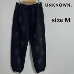 unknown アンノウン パープルクロス スウェットパンツ ラインストーンのサムネイル