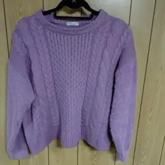 earth music&ecology ライトピンク ケーブルニット M-143