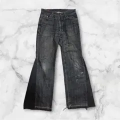 EDWIN エドウィン リメイクフレアデニム パンツ ブラックのサムネイル