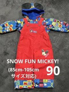 ディズニー ミッキー 耳付き キッズ スキーウェア ジャンプスーツ 防寒着 90