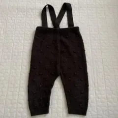 petit main ベビーニットサスペンダーパンツ 80 グレー