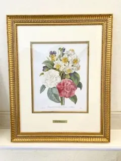 花の絵　ルドゥーテ　カメリア　ブーケ　複製画