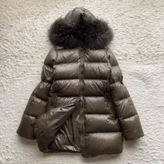 デュベティカ ダウンコート フード ファー ブラウン 40サイズ