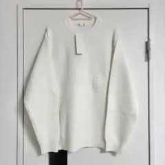 GU ジーユー 新品タグ付 スムースニットクルーネックセーター オフホワイト M