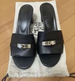 極美品】エルメス サンダル ガエル 37 黒 裏張り済み 保存袋付 - メルカリ