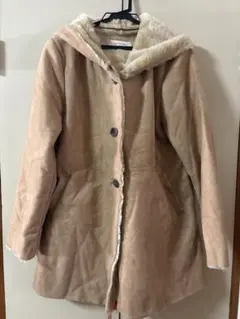 サマンサモスモス　フード付きベージュムートンコート