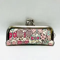 蝶とスイーツのがま口ポーチ　印鑑ケース　小銭入れ　コインケース