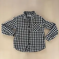 KP BOY ブラック・ホワイトチェック 長袖シャツ 130 美品