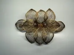 ヘアアクセサリー バレッタ ゴールド 花 髪飾り レディース