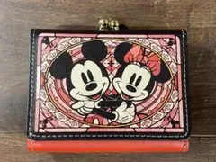 ミッキーマウス　ミッキー＆ミニー　本革 財布　三つ折り財布 がま口　ディズニー