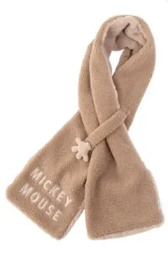 東京ディズニーリゾート ミッキーマウス ポケット付フリースマフラー ベージュ
