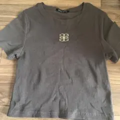 SpRayチャコールグレー テレコ刺繍モチーフTシャツのサムネイル
