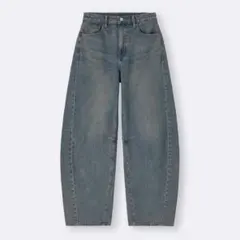 GU ジーユー　バレルレッグジーンズA+EC 【67ブルー】丈長め　XXL