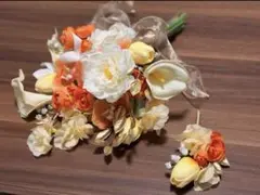 アーティフィシャルフラワーブーケ　ブートニア　結婚式　前撮り