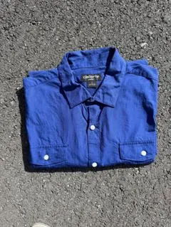 claborn e SLIM FIT 半袖シャツ L ブルー 100%コットン
