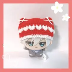 ちびぐるみ ぬい服 ベレー帽 リボンセット ライトブルー 編み物 ぬい活