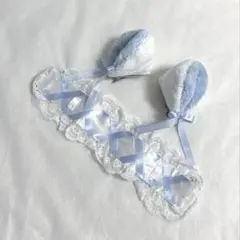 ハンドメイド ヘッドドレス 水色界隈 猫耳