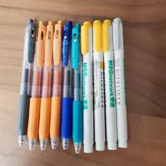 ゼブラサラサボールペンとゼブラマイルドライナーの10本セット
