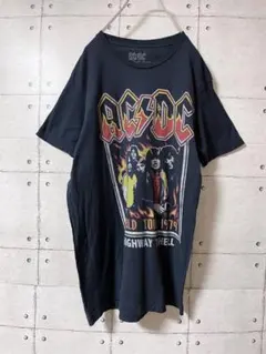 AC/DC バンド Tシャツ M ネイビー 海外古着 ミュージック