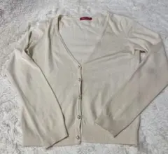 アプワイザーリッシェ　パールニットカーディガン　ホワイト　ウール