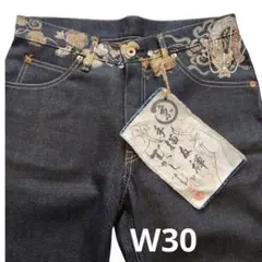 和柄/36/XL size/プリント/濃紺/denim/MENS/むかしむかし - メルカリ